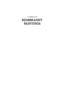 REMBRANDT PAINTINGS Stichting Foundation Rembrandt Research Project