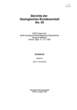 Berichte Der Geologischen Bundesanstalt No. 40