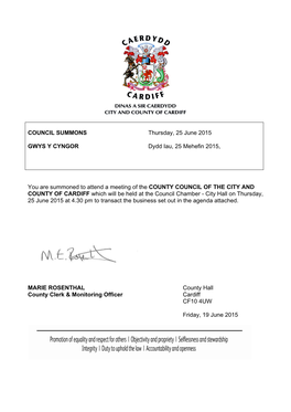 (Public Pack)Agenda Document for Council, 25/06/2015 16:30