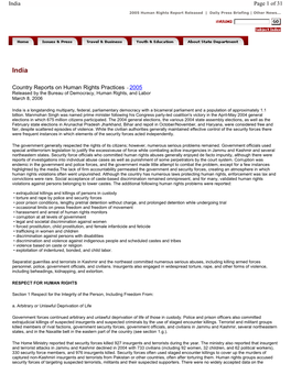 Country Reports on Human Rights Practices - 2005 Released by the Bureau of Democracy, Human Rights, and Labor March 8, 2006