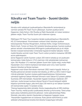 Itävalta Vei Team Tourin – Suomi Tänään Neljäs