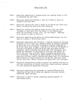 RESOLUTIONS 1990 Resolution Appointing R. Douglas Miller As