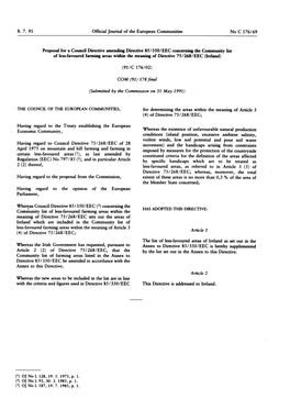 8. 7. 91 Official Journal of the European Communities No C 176/69 Proposal for a Council Directive Amending Directive 85/350/EEC