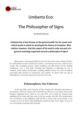Umberto Eco: the Philosopher of Signs