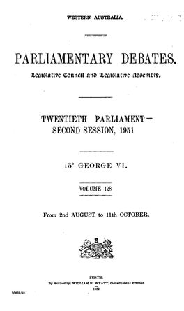 Hansard Index 1951