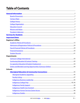 Table of Contents