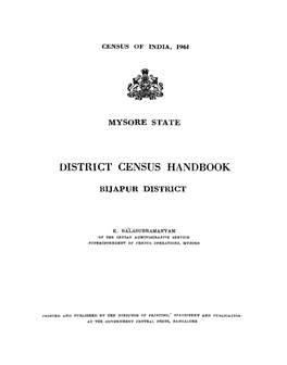 District Census Handbook, Bijapur