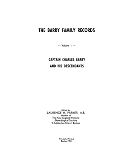 The Barry Family Records