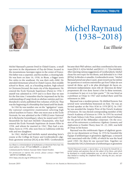 Michel Raynaud (1938–2018) Luc Illusie Luc Illusie