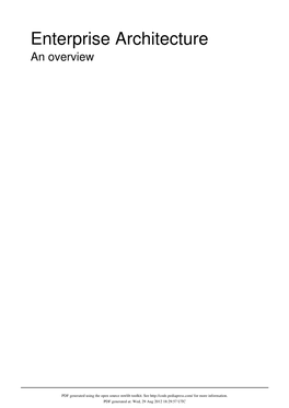 Enterprise Architecture an Overview