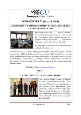 NEWSLETTER 77 (May 28, 2012)