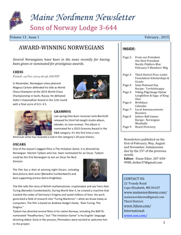 Here Is the February 2015 Newsletter
