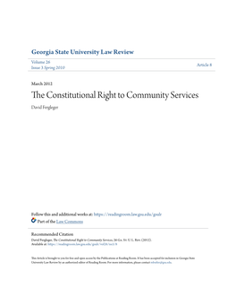 The Constitutional Right to Community Services, 26 Ga