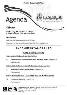 Cabinet Supplemental Agenda