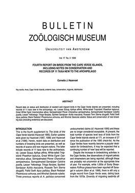 Bulletin Zoölogisch Museum