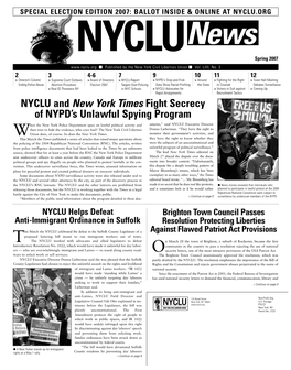 NYCLU News Spring 2007