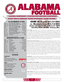 Footballootball 13 National Championships • 22 Southeastern Conference Championships