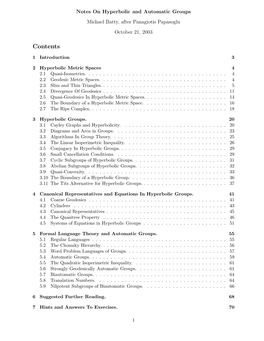 5. P. Papasoglu "Lectures on Hyperbolic Groups"