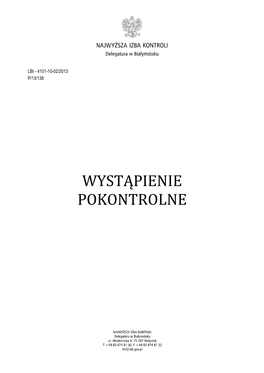 Wystąpienie Pokontrolne