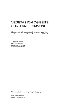 Vegetasjon Og Beite I Sortland Kommune