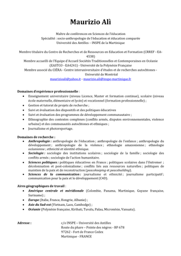 Curriculum Vitae Et Studiorum