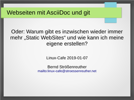 Webseiten Mit Asciidoc Und Git