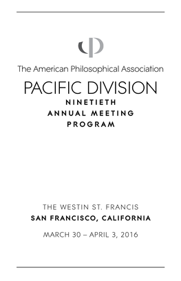 APA Pacific Division 2016 Meeting Program