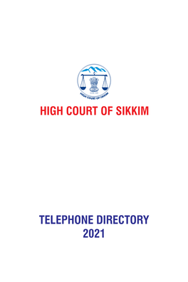 High Court of Sikkim Telephone Directory 2021