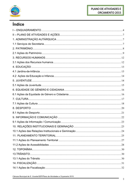 Plano De Atividades E Orçamento 2015