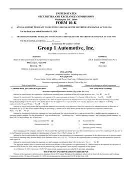 Group 1 Automotive, Inc