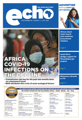 Africa Covid-19 Infections on the Decline