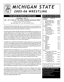 Michigan State 2005-06 Wrestling