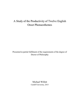 A Study of the Productivity of Twelve English Onset Phonaesthemes