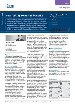 China Thermal Coal Sector