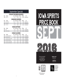 Iowa Spirits Price Book