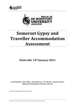 Somerset Gypsy and Traveller Accommodation Assessment
