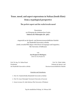 Tense, Mood, and Aspect Expressions in Nafsan (South Efate) from a Typological Perspective