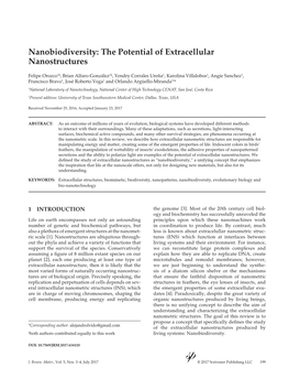 Nanobiodiversity: the Potential of Extracellular Nanostructures