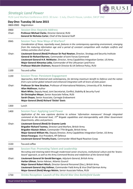 Strategic Land Power RUSI Land Warfare Conference 2015: 30 June - 1 July, Church House, London, SW1P 3NZ