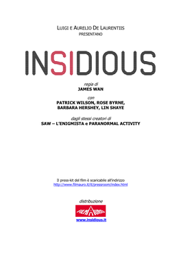 Pressbook INSIDIOUS