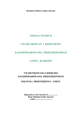 Uwarunkowania I Kierunki Zagospodarowania Przestrzennego