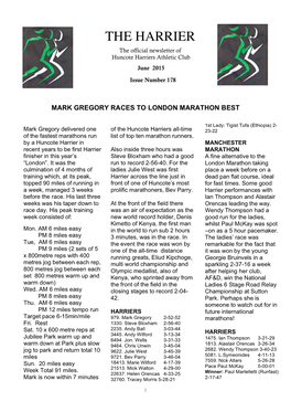 THE HARRIER the Official Newsletter of Huncote Harriers Athletic Club June 2015