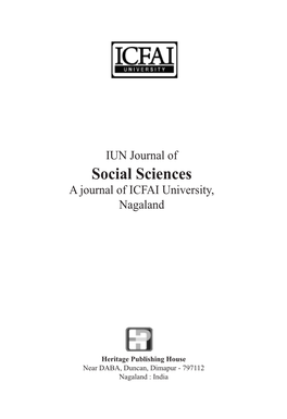 Social Sciences a Journal of ICFAI University, Nagaland