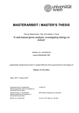 Masterarbeit / Master's Thesis