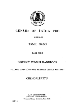 District Census Handbook, Chengalpattu, Part XIII-B, Series-20