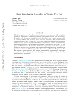 Deep Learning for Genomics: a Concise Overview