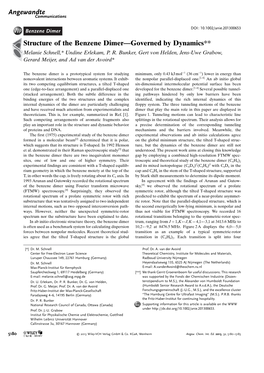 Structure of the Benzene Dimergoverned by Dynamics