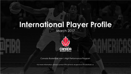 International Player Profile March 2017