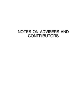 NOTES on ADVISERS and CONTRIBUTORS ABERCROMBIE, Stanley