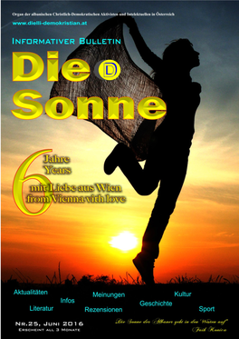 Zeitschrift „Die Sonne“ Nr. 25: Wien, Juni 2016